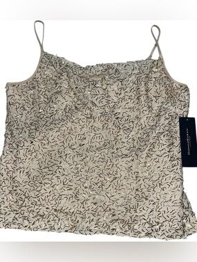 Donna Karen Beaded Spaghetti Strap Tank Top - Neutral